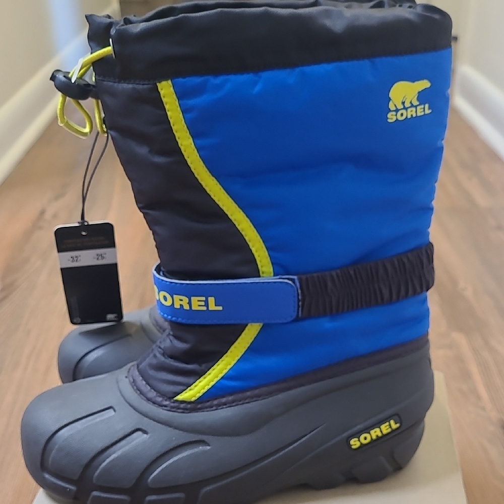 Sorel Black‎ and Blue Snow Boots with Yellow Accents unisex new